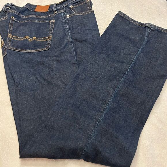 Lucky Brand Dark Blue Jeans with Brown Patch size 14 - Picture 1 of 16